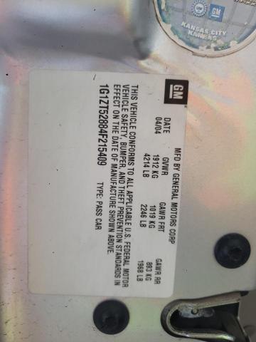 1G1ZT52884F215409 - 2004 CHEVROLET MALIBU LS 银色 照片 12