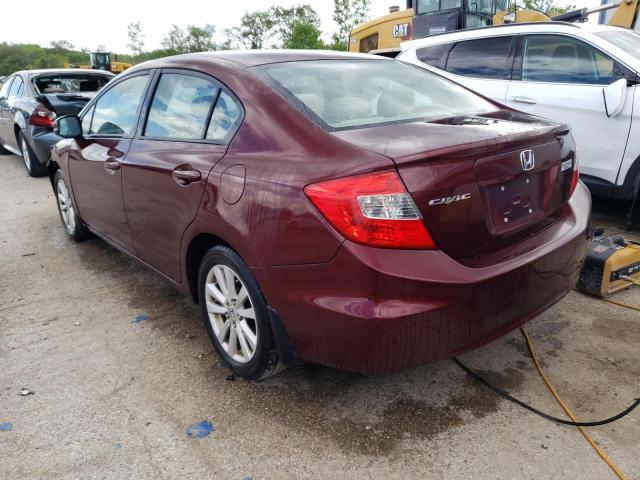 19XFB2F80CE092980 - 2012 HONDA CIVIC EX MAROON photo 2