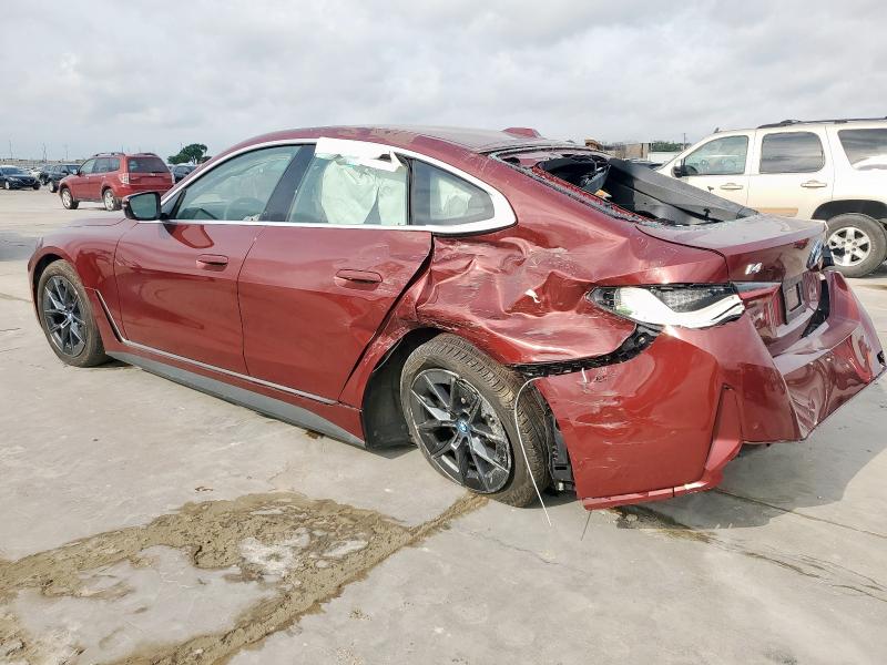 WBY43AW06RFR52113 - 2024 BMW I4 EDRIVE 35 MAROON photo 2