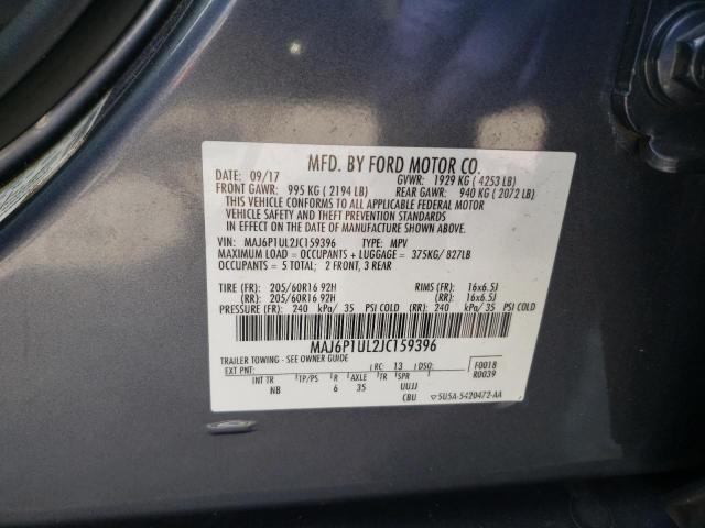 MAJ6P1UL2JC159396 - 2018 FORD ECOSPORT SE ნაცრისფერი ფოტო 13