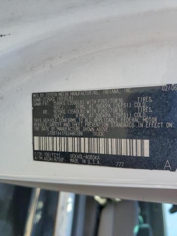 5TBBT44176S480398 - 2006 TOYOTA TUNDRA ACCESS CAB SR5 WHITE photo 12