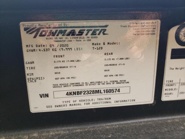 4KNBF2328ML160574 - 2021 TOW MASTER TRL BLACK photo 10