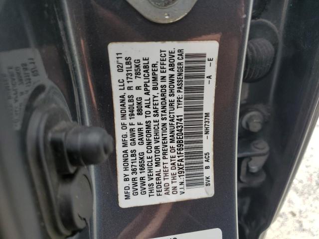 19XFA1F69BE043741 - 2011 HONDA CIVIC LX-S GRAY photo 12