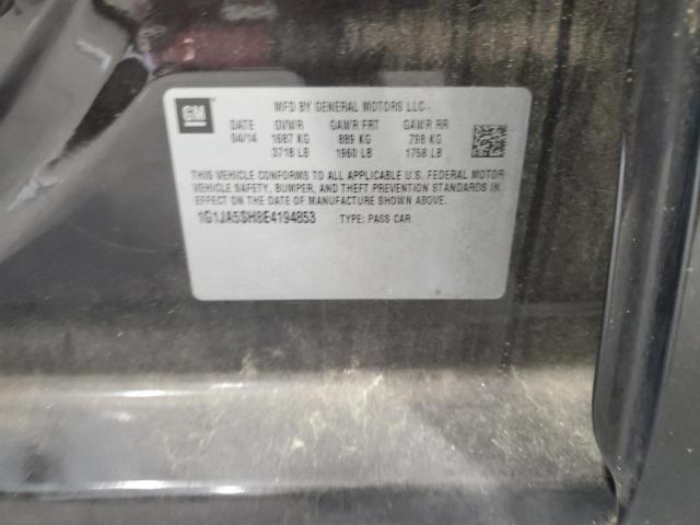 1G1JA5SH8E4194853 - 2014 CHEVROLET SONIC LS BLACK photo 12