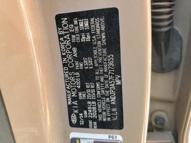 KNDJP3A57F7173655 - 2015 KIA SOUL + TAN photo 12