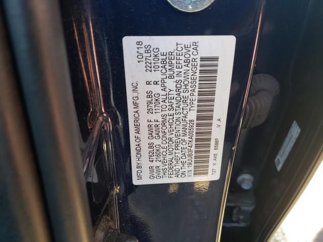 19UUB3F47KA005928 - 2019 ACURA TLX TECHNOLOGY BLUE photo 12