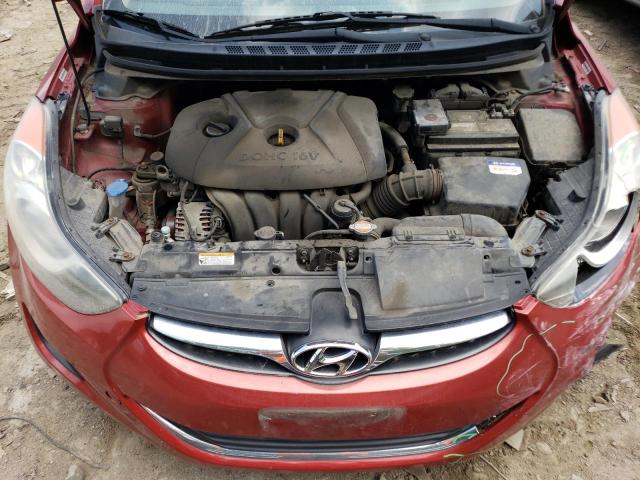 KMHDH4AE0BU095498 - 2011 HYUNDAI ELANTRA GLS RED photo 11