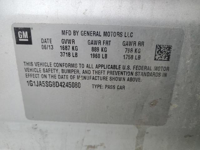 1G1JA5SG8D4245080 - 2013 CHEVROLET SONIC LS SILVER photo 12