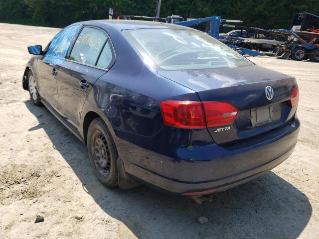 3VW2K7AJ0EM381787 - 2014 VOLKSWAGEN JETTA BASE 蓝色 照片 2