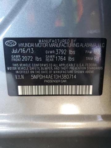 5NPDH4AE1DH380714 - 2013 HYUNDAI ELANTRA GLS GRAY photo 12