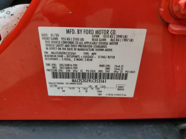 MAJ3S2GE9LC353561 - 2020 FORD ECOSPORT SE 红色 照片 14