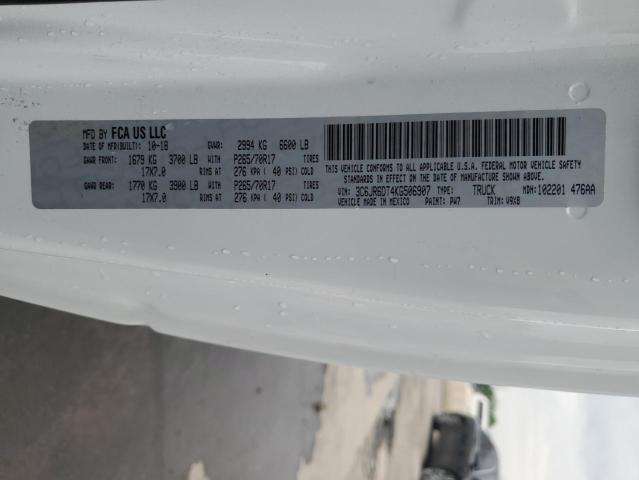 3C6JR6DT4KG506907 - 2019 RAM 1500 CLASS TRADESMAN Білий фото 13