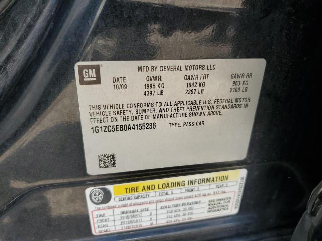 1G1ZC5EB0A4155236 - 2010 CHEVROLET MALIBU 1LT 勃艮第红 照片 12