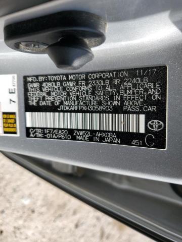 JTDKARFPXH3058903 - 2017 TOYOTA PRIUS PRIM ვერცხლისფერი ფოტო 13