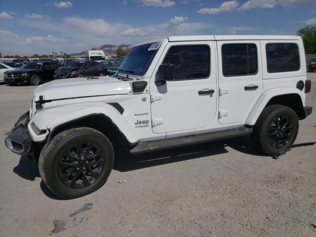 1C4JJXP66MW730423 - 2021 JEEP WRANGLER U SAHARA 4XE WHITE photo 1