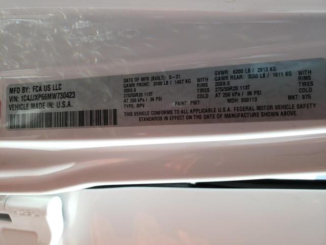 1C4JJXP66MW730423 - 2021 JEEP WRANGLER U SAHARA 4XE WHITE photo 12