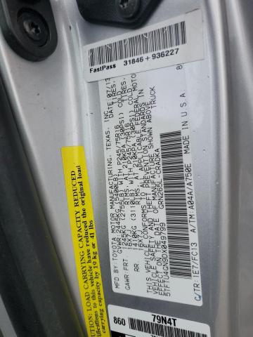 5TFTU4GN9DX049799 - 2013 TOYOTA TACOMA PRERUNNER ACCESS CAB SILVER photo 12