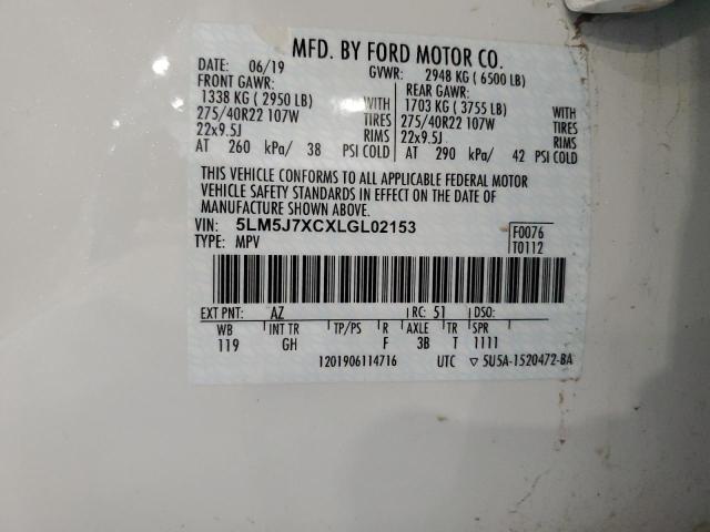 5LM5J7XCXLGL02153 - 2020 LINCOLN AVIATOR RESERVE Blanc photo 14