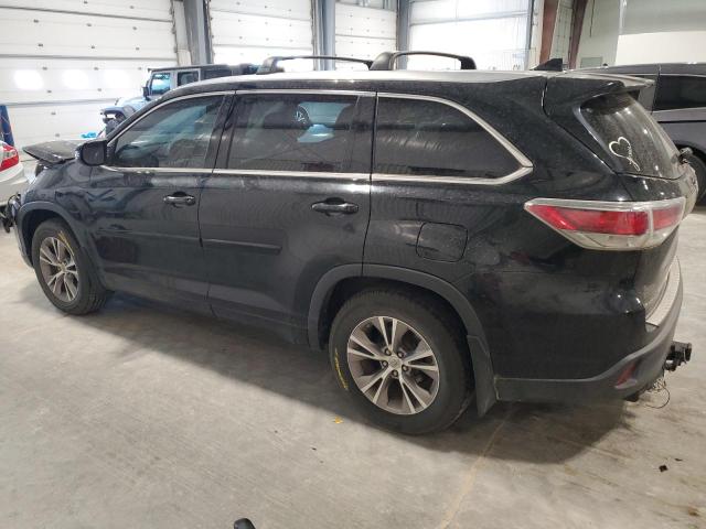 5TDJKRFH0ES027364 - 2014 TOYOTA HIGHLANDER XLE BLACK photo 2