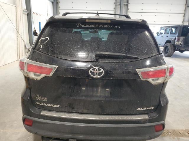 5TDJKRFH0ES027364 - 2014 TOYOTA HIGHLANDER XLE BLACK photo 6