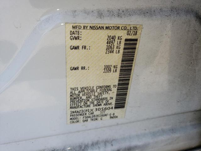 1N4AZ1CP1JC305604 - 2018 NISSAN LEAF S WHITE photo 12