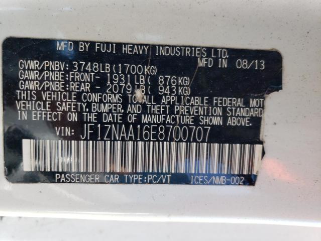 JF1ZNAA16E8700707 - 2014 TOYOTA SCION FR-S WHITE photo 13