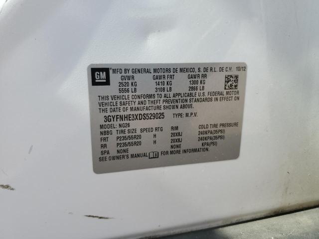 3GYFNHE3XDS529025 - 2013 CADILLAC SRX PERFORMANCE COLLECTION Ақ фото 12