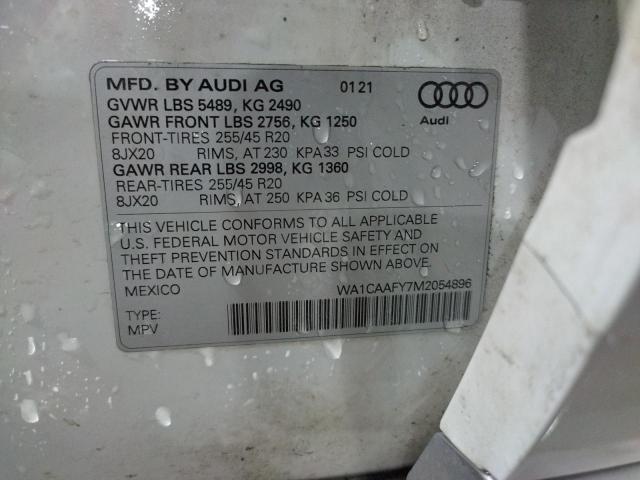WA1CAAFY7M2054896 - 2021 AUDI Q5 PRESTIGE WHITE photo 13