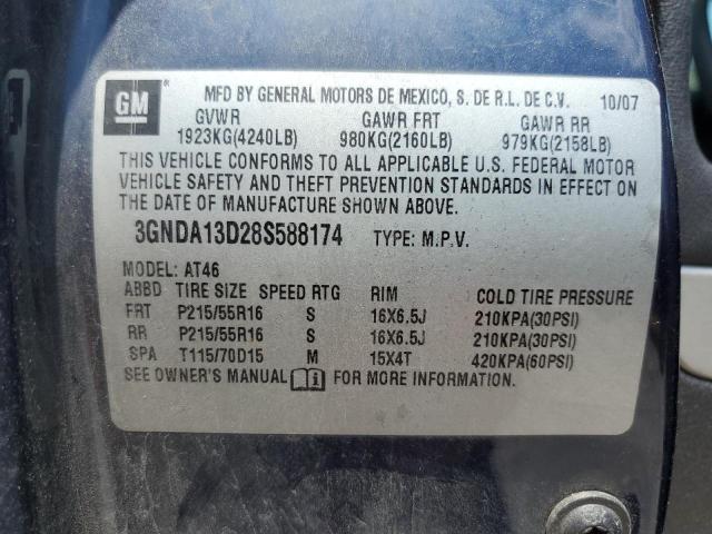 3GNDA13D28S588174 - 2008 CHEVROLET HHR LS 蓝色 照片 12