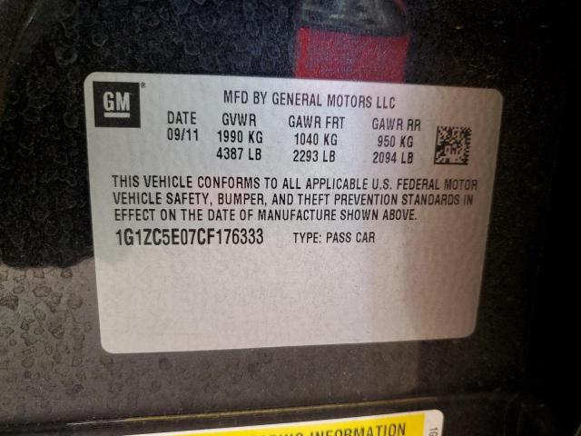 1G1ZC5E07CF176333 - 2012 CHEVROLET MALIBU 1LT 黑色 照片 13