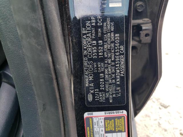 KNADM5A39E6356038 - 2014 KIA RIO LX BLACK photo 12