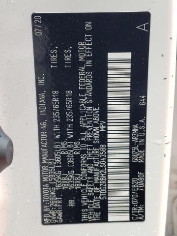 5TDGZRBH2LS043588 - 2020 TOYOTA HIGHLANDER XLE Ağ foto 13