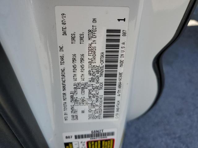 5TFRX5GN7KX161411 - 2019 TOYOTA TACOMA ACCESS CAB თეთრი ფოტო 12