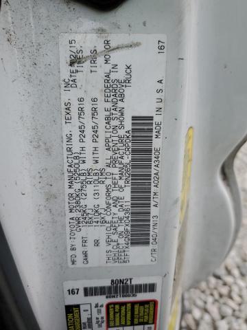 5TFTX4GN9FX043611 - 2015 TOYOTA TACOMA PRERUNNER ACCESS CAB WHITE photo 12