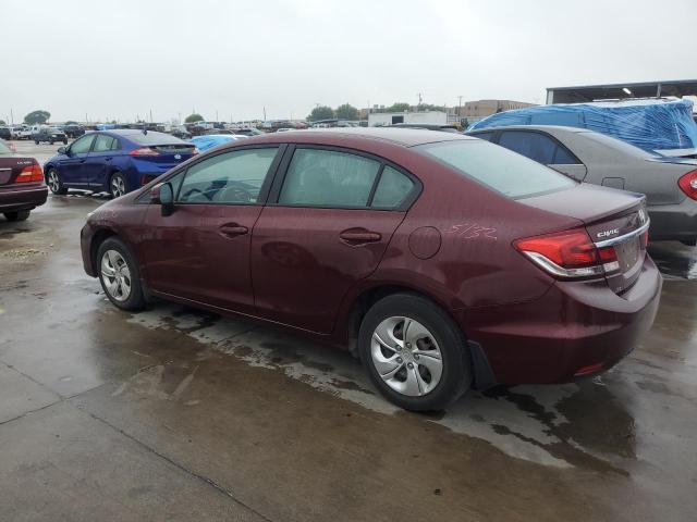 2HGFB2F50DH551891 - 2013 HONDA CIVIC LX BURGUNDY photo 2