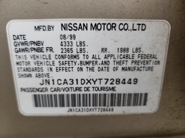 JN1CA31DXYT728449 - 2000 NISSAN MAXIMA GLE GOLD photo 12