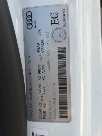 WUAWAAFC3HN903324 - 2017 AUDI RS7 PRESTIGE WHITE photo 12