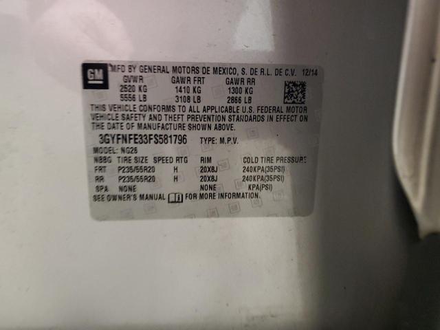 3GYFNFE33FS581796 - 2015 CADILLAC SRX PERFORMANCE COLLECTION Күміс фото 14