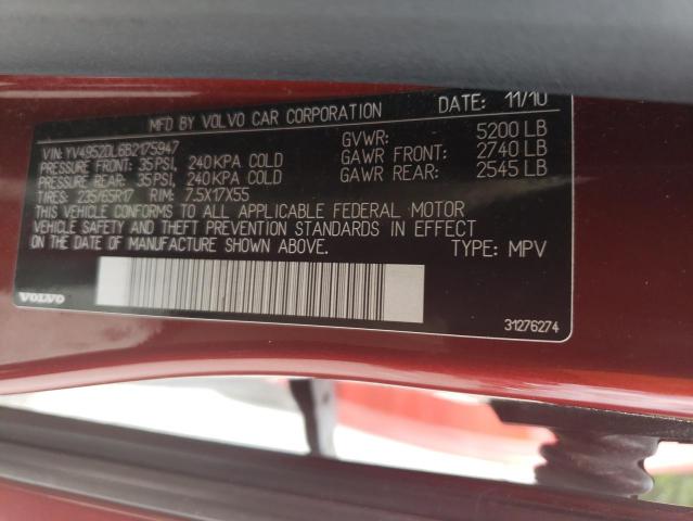 YV4952DL6B2175947 - 2011 VOLVO XC60 3.2 BURGUNDY photo 13