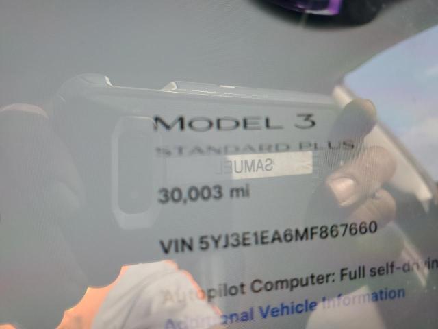 5YJ3E1EA6MF867660 - 2021 TESLA MODEL 3 WHITE photo 9