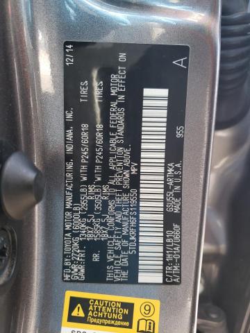 5TDJKRFH6FS119550 - 2015 TOYOTA HIGHLANDER XLE Boz foto 14