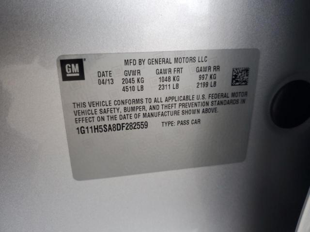 1G11H5SA8DF282559 - 2013 CHEVROLET MALIBU LTZ ვერცხლისფერი ფოტო 12