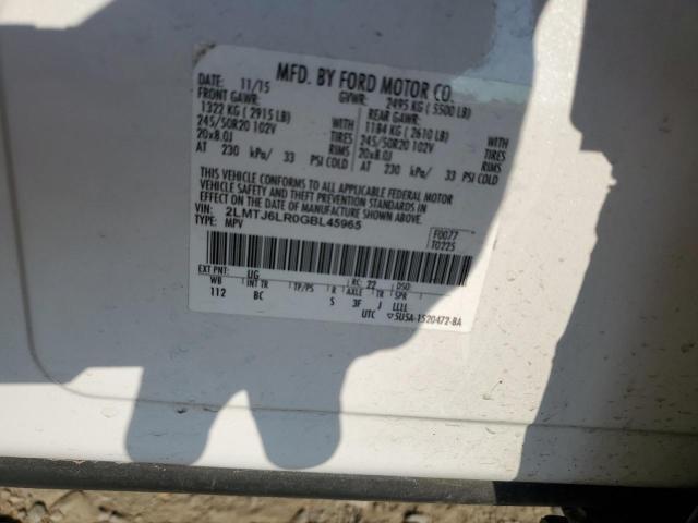 2LMTJ6LR0GBL45965 - 2016 LINCOLN MKX RESERVE 白色 照片 12