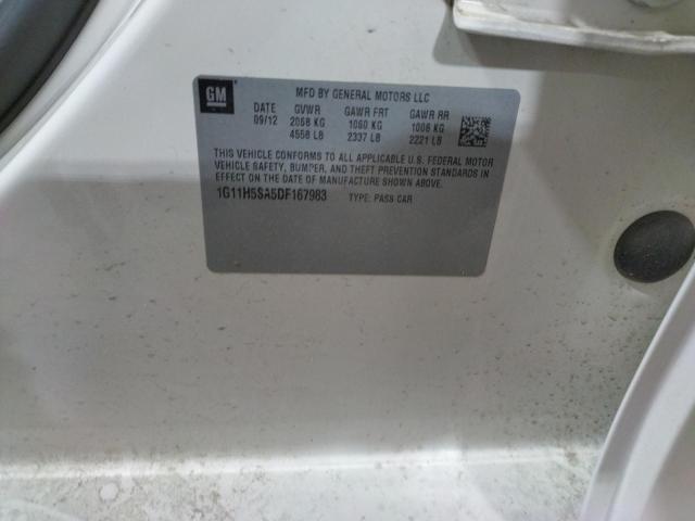 1G11H5SA5DF167983 - 2013 CHEVROLET MALIBU LTZ თეთრი ფოტო 12