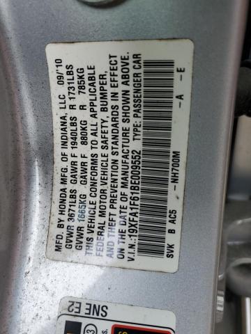 19XFA1F61BE009552 - 2011 HONDA CIVIC LX-S فضي صورة 13
