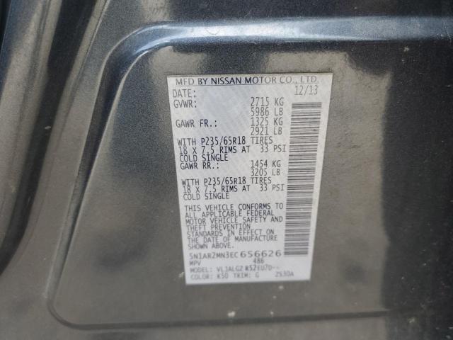 5N1AR2MN3EC656626 - 2014 NISSAN PATHFINDER S BLACK photo 12