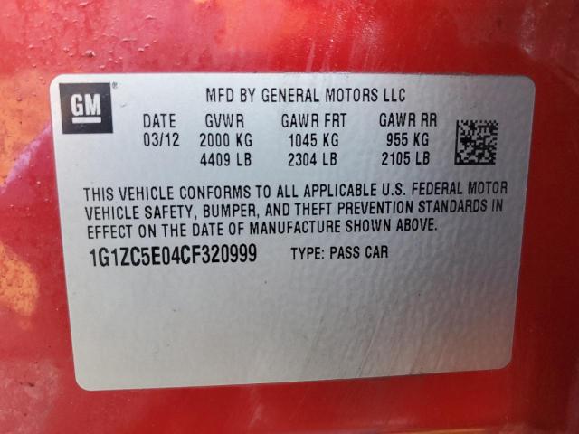 1G1ZC5E04CF320999 - 2012 CHEVROLET MALIBU 1LT RED photo 12