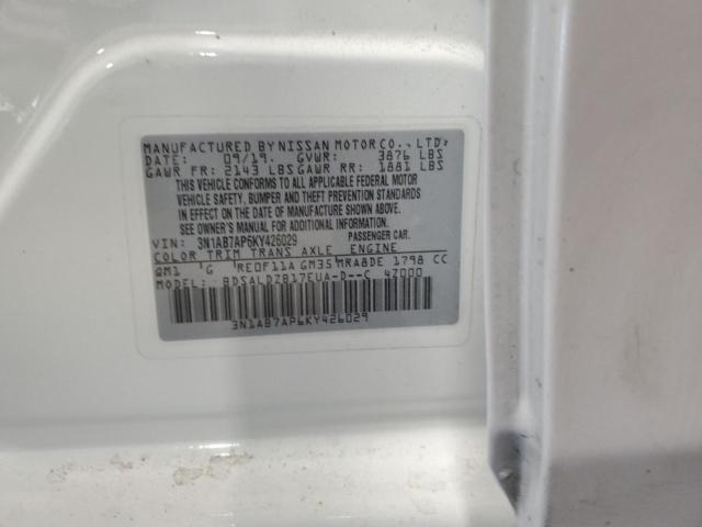 3N1AB7AP6KY426029 - 2019 NISSAN SENTRA S WHITE photo 12