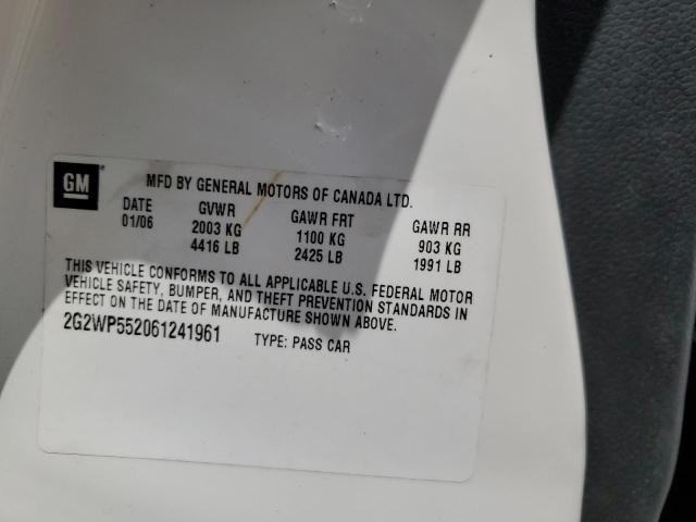 2G2WP552061241961 - 2006 PONTIAC GRAND PRIX 白色 照片 12