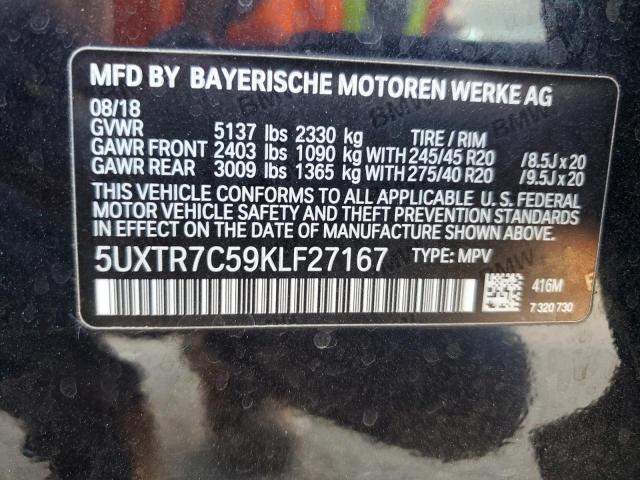 5UXTR7C59KLF27167 - 2019 BMW X3 SDRIVE30I Schwarz Foto 13